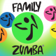 graphic image with" family zumba" text